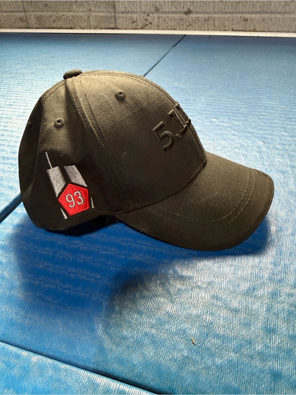 5.11 Tactical Black Baseball Cap with Red 93 Patch
